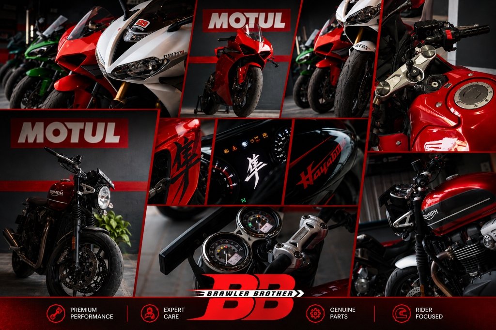 Brawler Brother motorcycles showcase collage